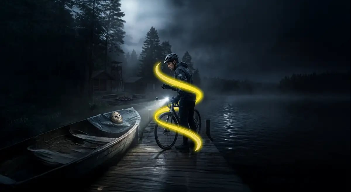 Ciclista en el rio - Seguro de Ciclistas