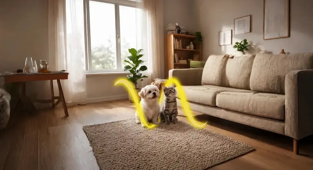 Perro y gato en casa