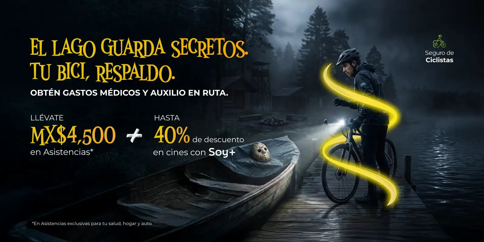 Ciclista en rio - Seguro de Ciclistas