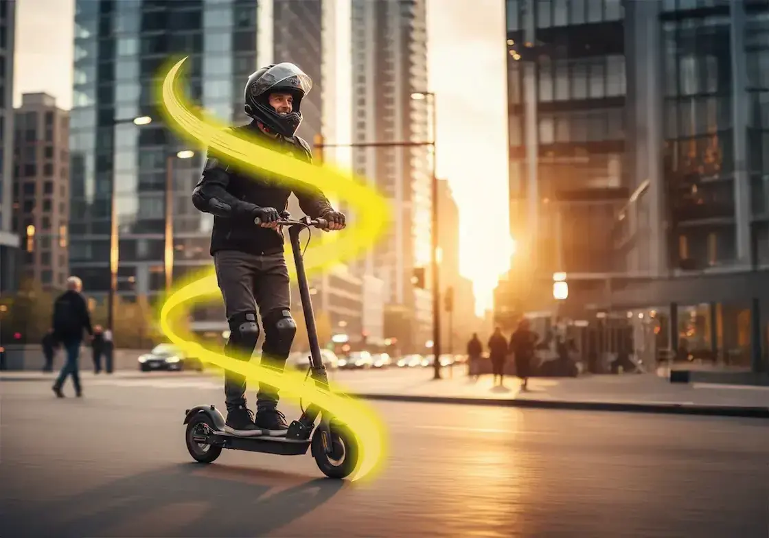 Hombre en scooter